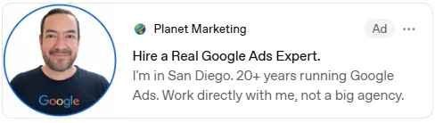 Planet Marketing ad on ChatGPT