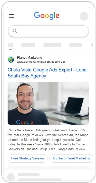 Mi propio anuncio en Google