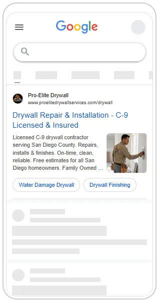 Search ad with thumbnail