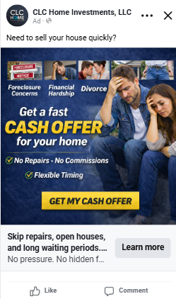 Facebook advertisement in Special Categories