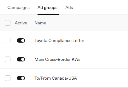 This is the ad group level of ChatGPT.